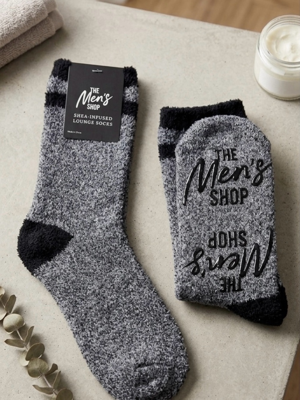 Bath & Body Works The Men's Shop Grey Shea-Infused Lounge Socks NWT